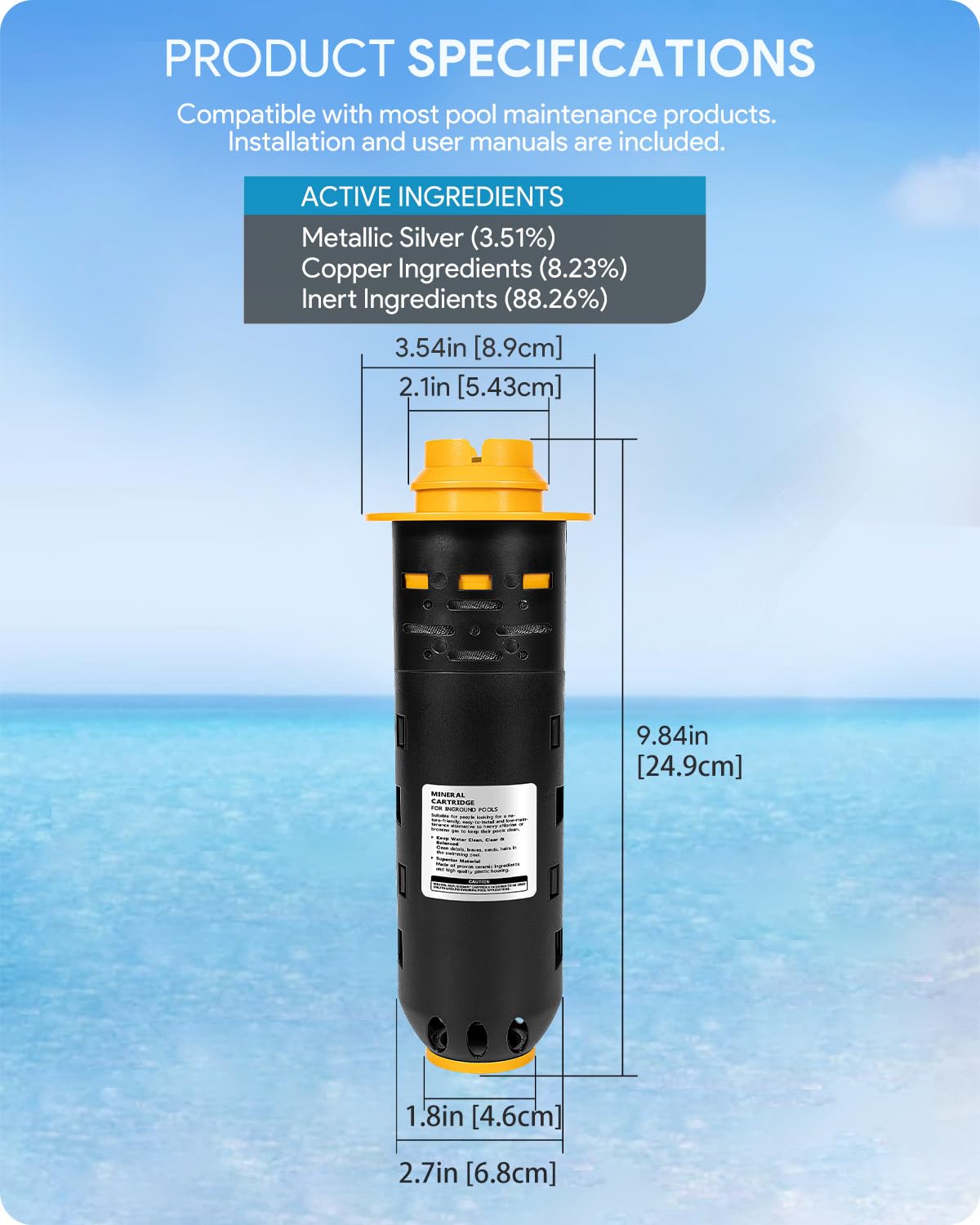 Sixcow handles pools up to 35,000 gallons with this cartridge
