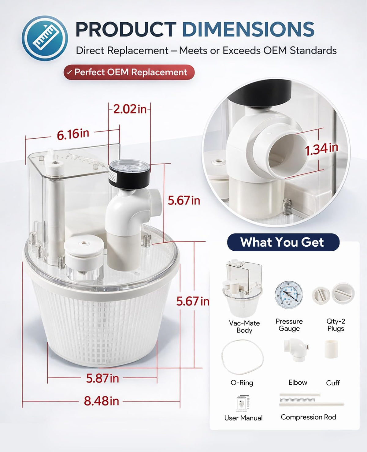Sixcow Vac-Mate hose connection illustrates leak-free water flow control