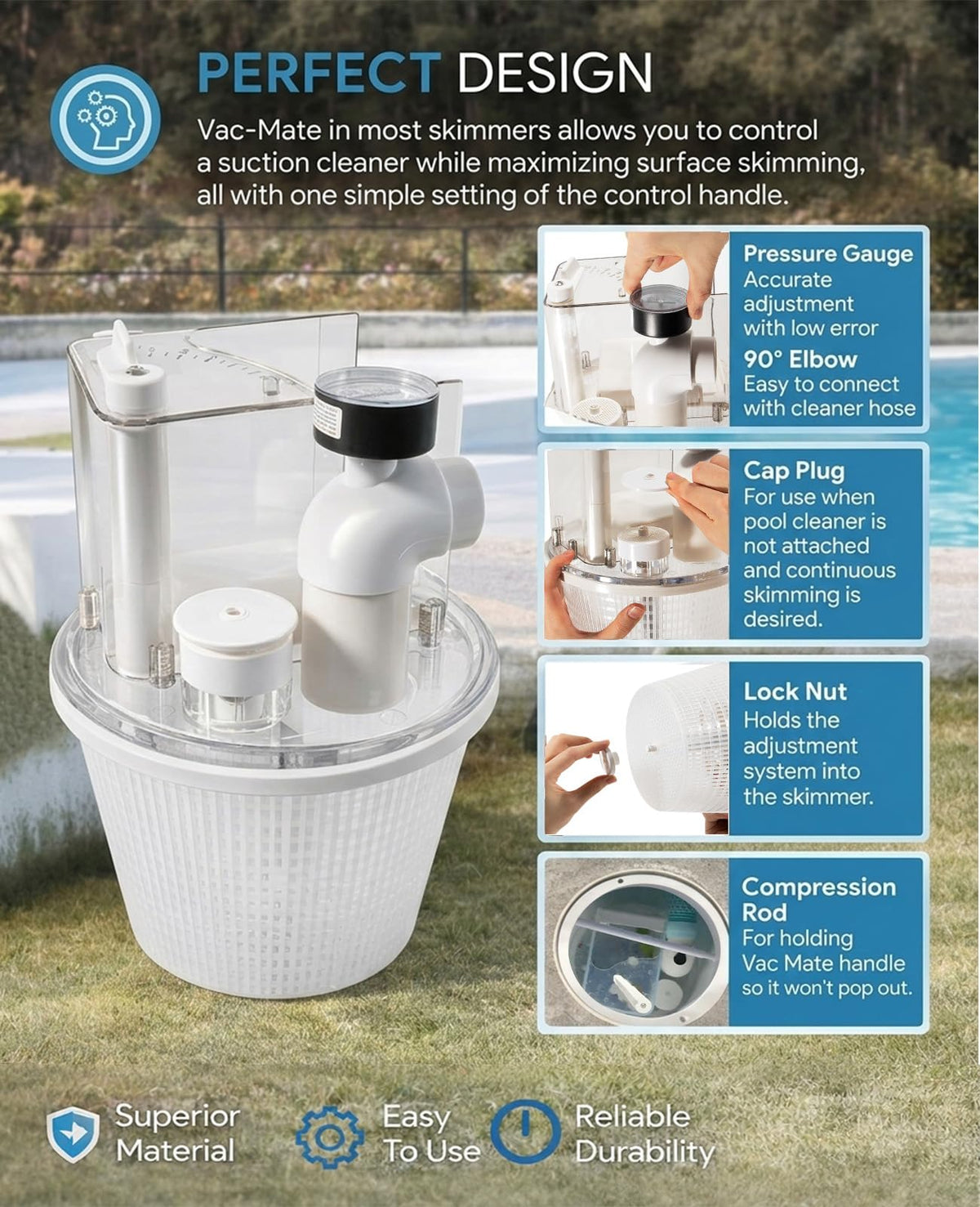 Sixcow Vac-Mate rim seat shows secure mounting for continuous operation