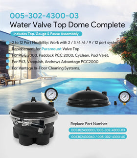 Sixcow water valve top dome featuring a clear pressure gauge for maintenance insights.