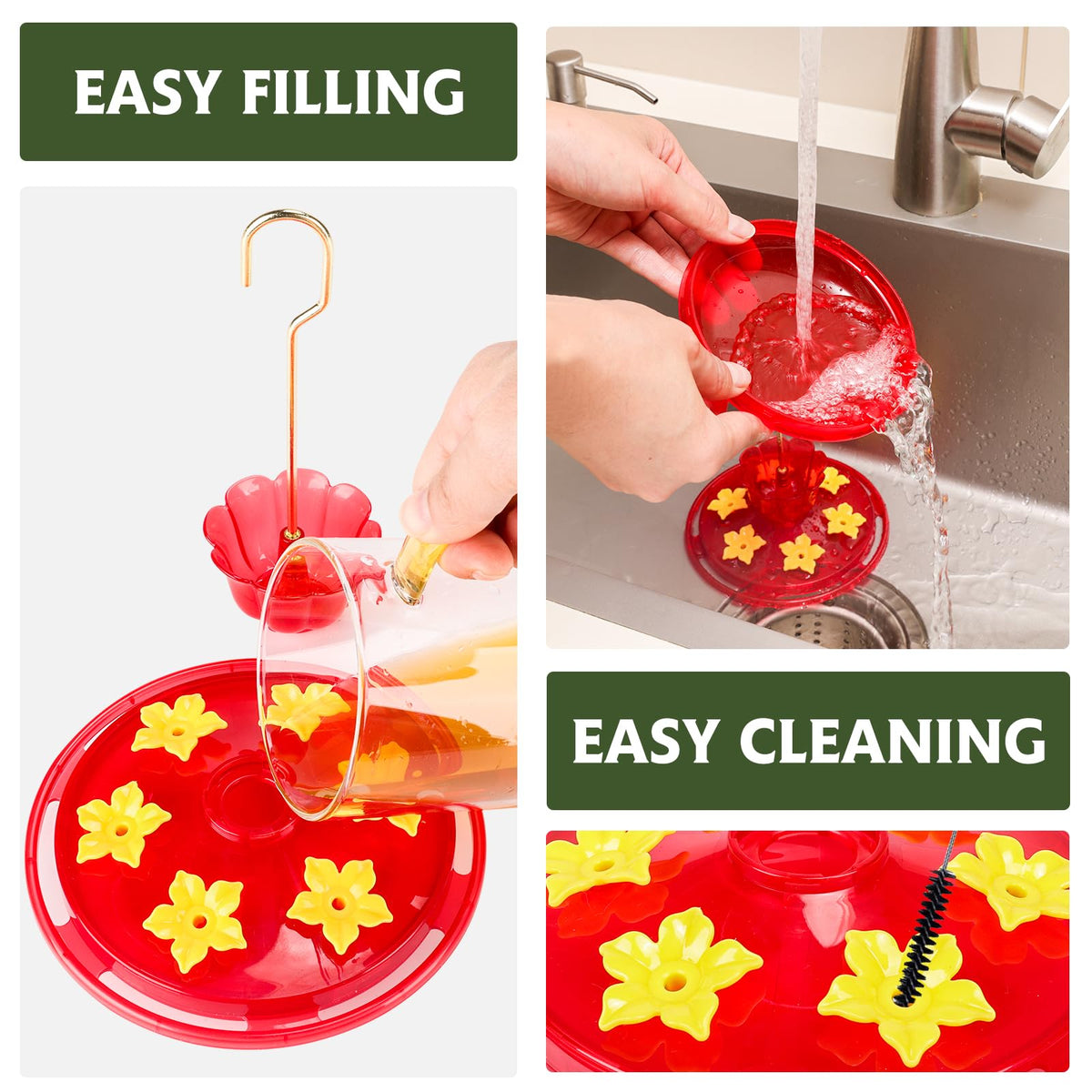 SIXTOYZF hummingbird feeder easy-clean twist design for maintenance