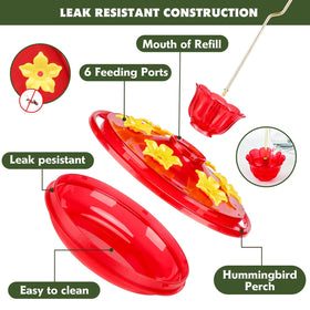 SIXTOYZF hummingbird feeder leak-proof cap for mess-free refills