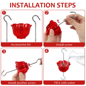 SIXTOYZF red flower design adds backyard decor while protecting nectar.