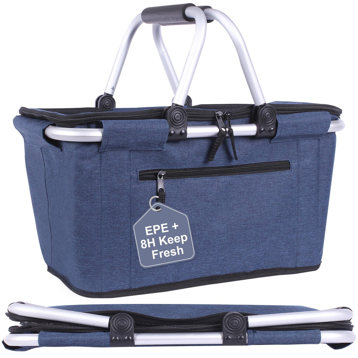 Siyuan 27L collapsible picnic basket with lid demonstrates space-saving storage.