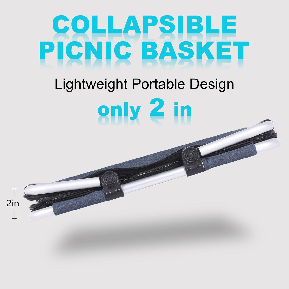 Siyuan picnic basket with dual padded handles for comfortable carrying.