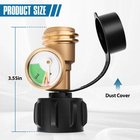 Siziviki color coded dial provides at a glance propane level reference for planning.