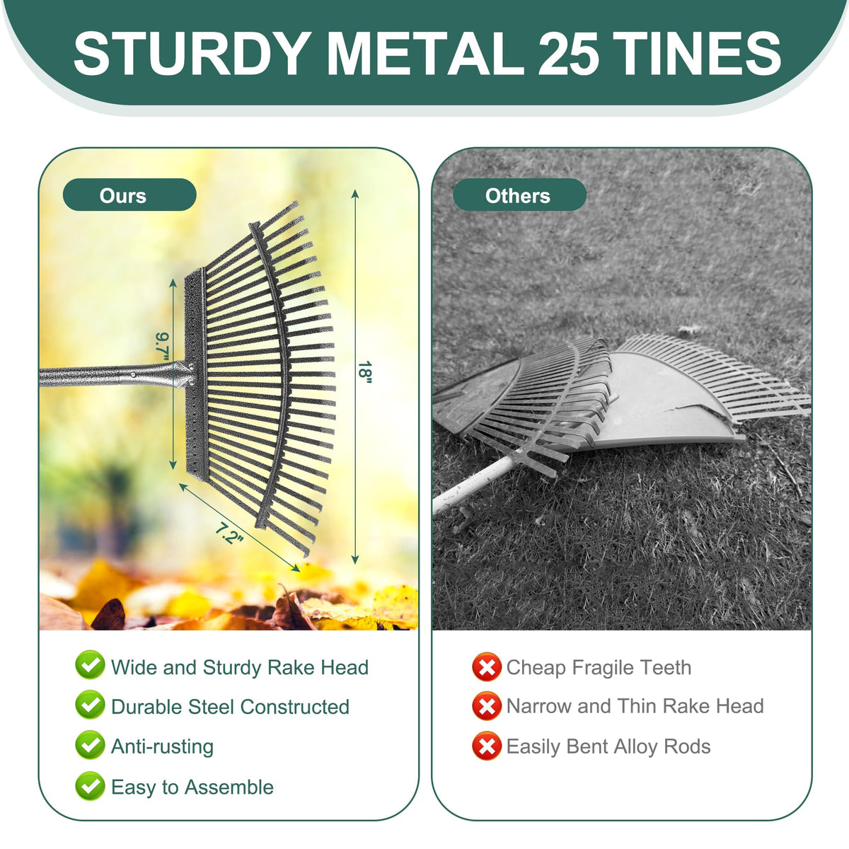 SJPLZQC leaf scoops with wide claws simplify debris collection.