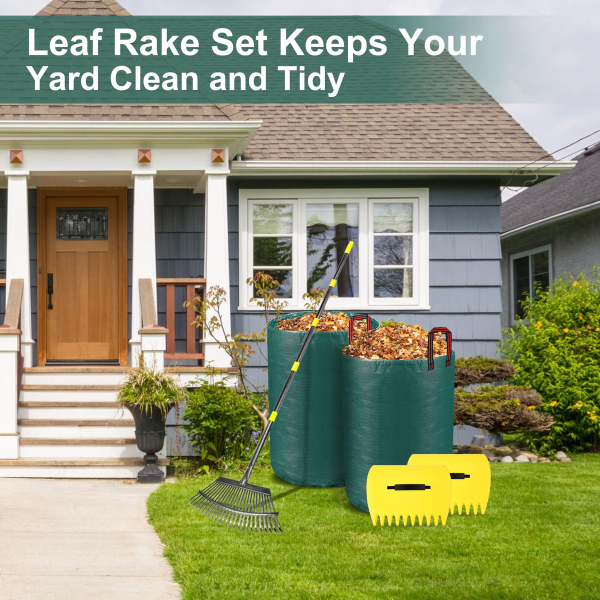 SJPLZQC complete cleanup set speeds yard work and improves organization.