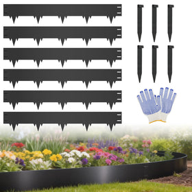 SJPULMO 6-pack metal landscape edging kit defines borders with a clean, professional look.