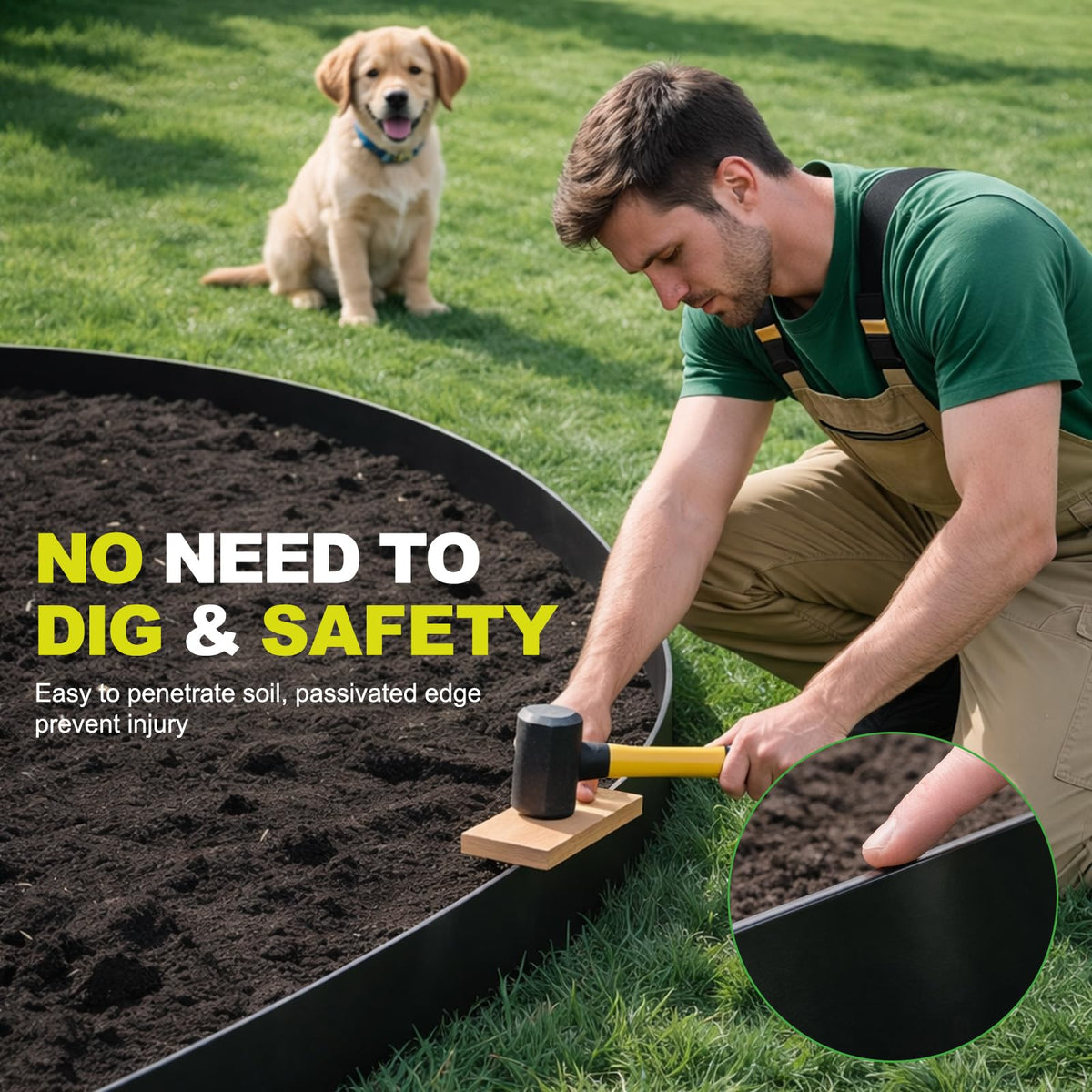 SJPULMO complete border kit keeps soil and mulch contained.