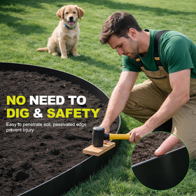 SJPULMO complete border kit keeps soil and mulch contained.
