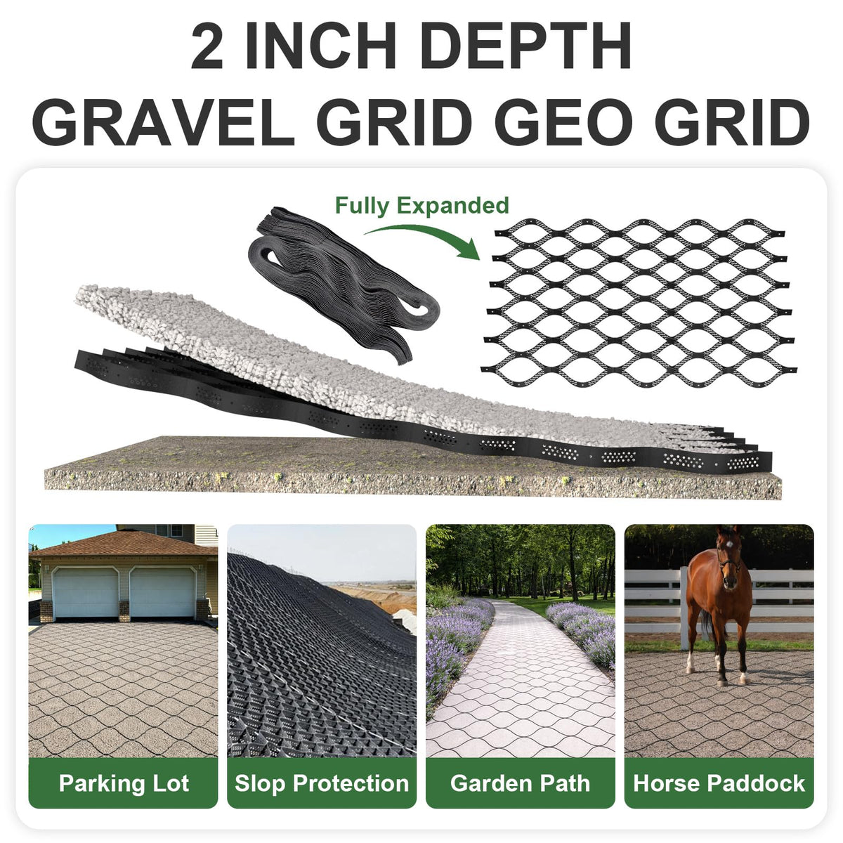 SJPULMO gravel grid on patio provides erosion control.
