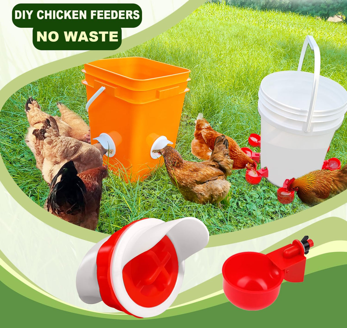 SJZNEWWOSM water cups set eight cups ensures steady hydration for your flock.