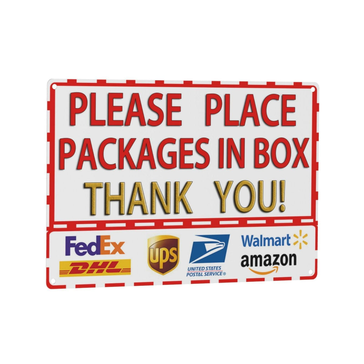 SKDSArts delivery sign for packages outdoors, clearly indicating where to place parcels.