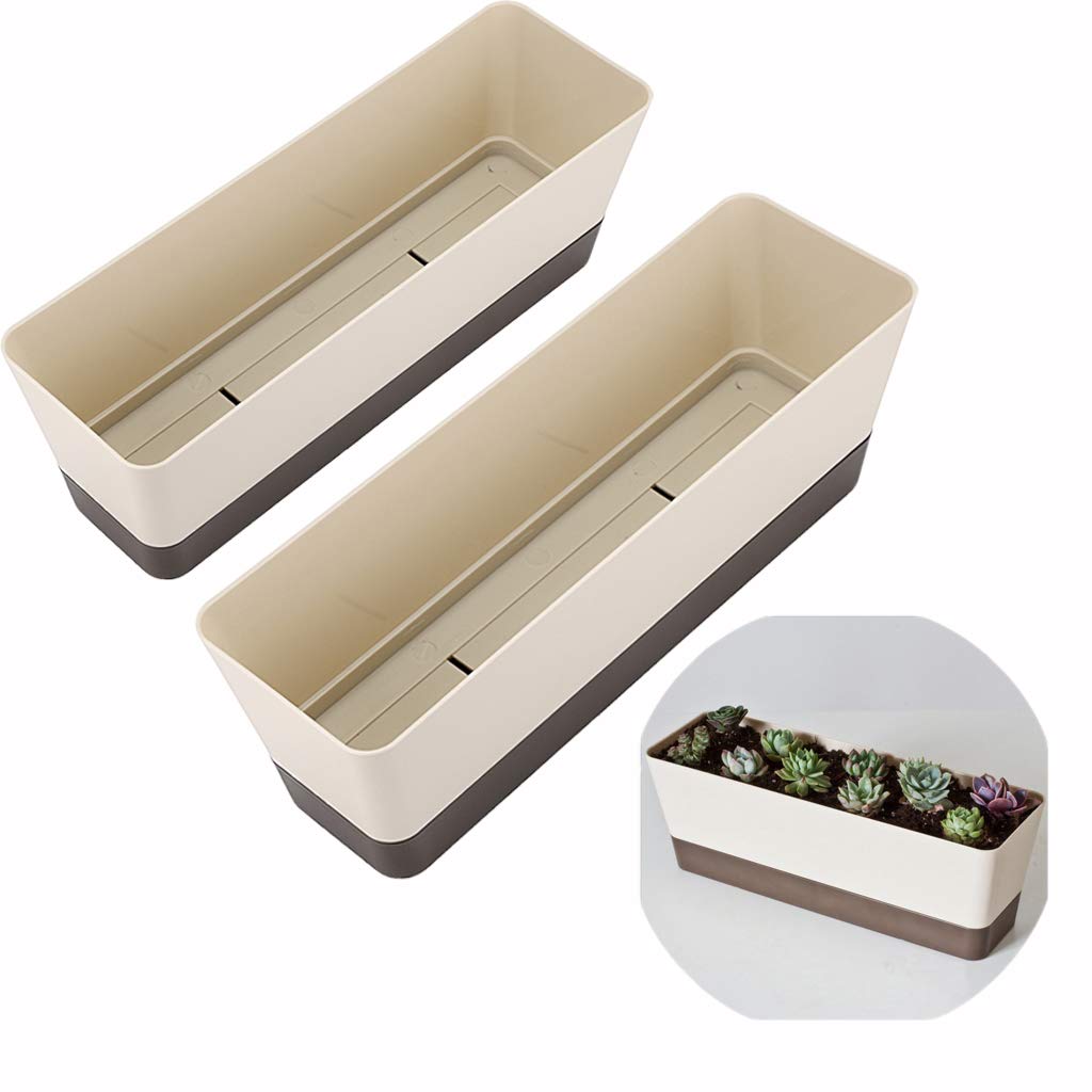Skelang rectangular 12-inch pot with wide top for versatile planting