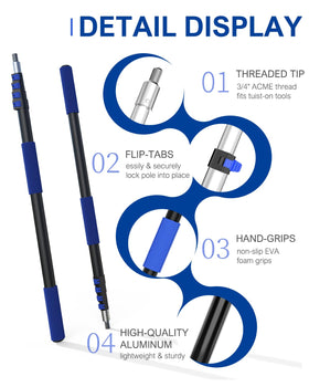 SKGPOLE universal 3/4 inch thread tip enables quick attachment changes