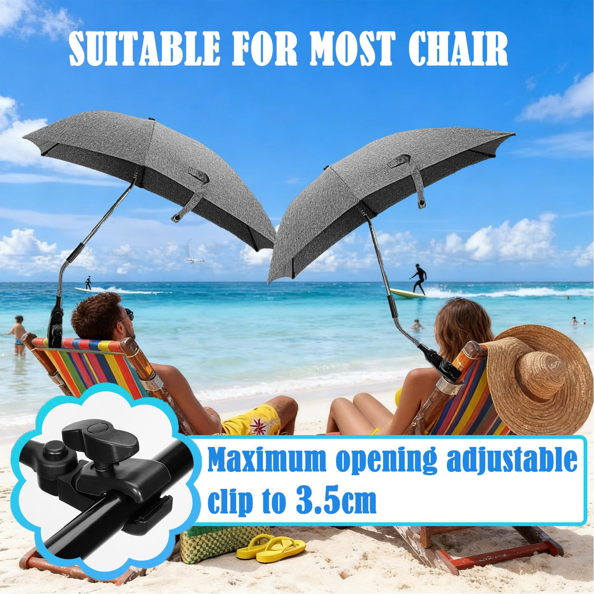 Skibiles 78cm canopy delivers wide shade coverage on sunny days.