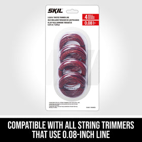 Skil 0.08 in twisted line installed in a string trimmer for clean edge trimming