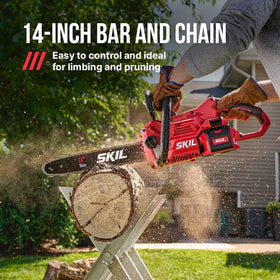 Skil CS4555-10 tool-free chain tensioning simplifies maintenance.