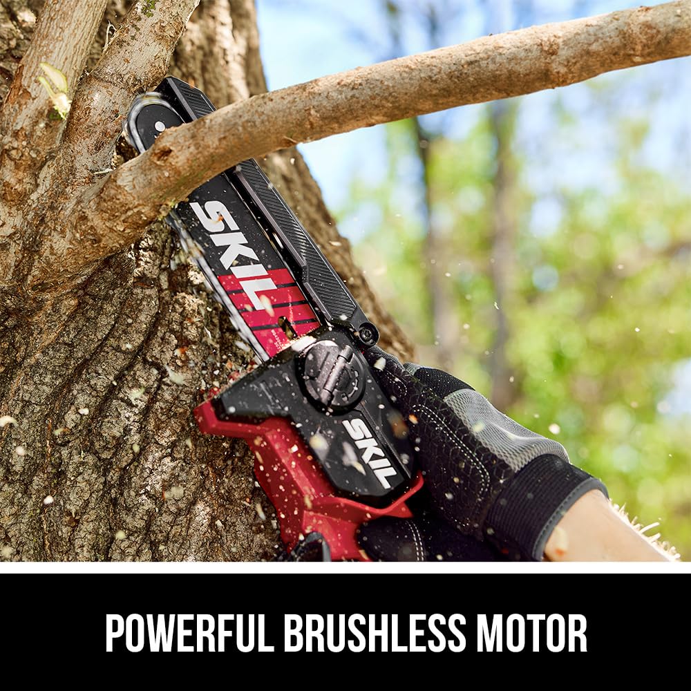 Tool-free chain tensioning dial on the SKIL PWR CORE 20 for quick maintenance