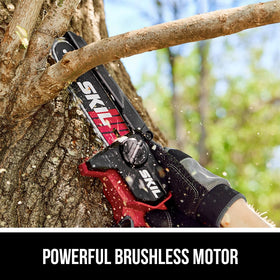 Tool-free chain tensioning dial on the SKIL PWR CORE 20 for quick maintenance