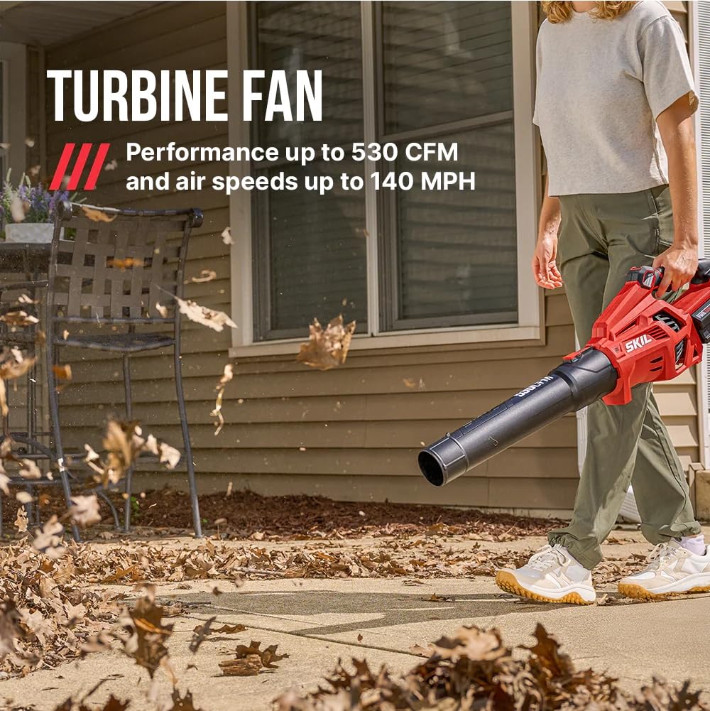 Skil PWR CORE 40 Auto PWR JUMP charger enables quick recharges.