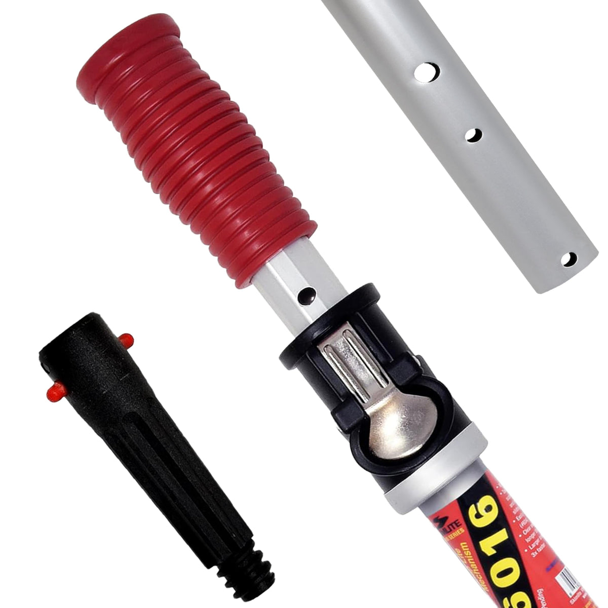 SKIMLITE Snaplite pole extended to 16 feet for easier pool maintenance
