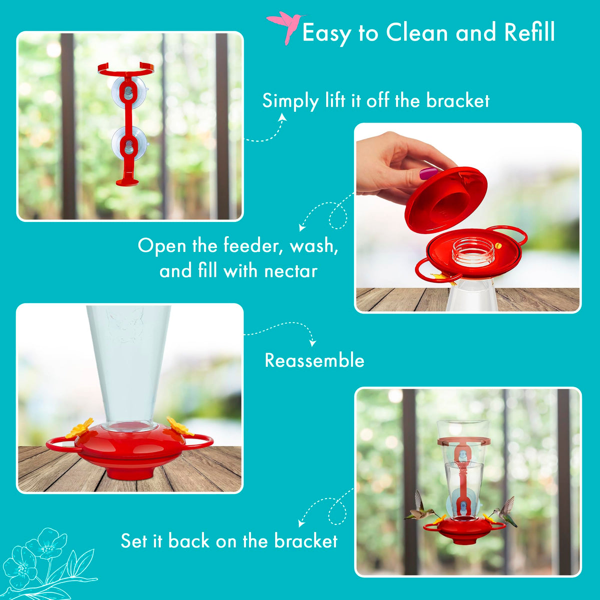 Skweeky Hitch gift-ready hummingbird feeder for nature lovers.