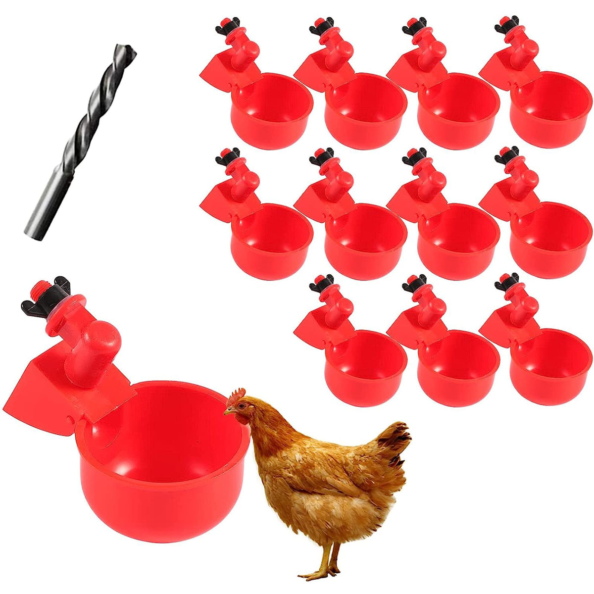 SKWIRRLE chicken water cup assembly for easy poultry hydration.