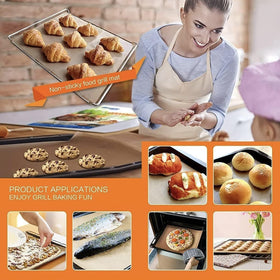 SKYBD nonstick grill mats prevent sticking and keep grill surfaces clean.