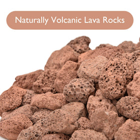 Skyflame lava rocks in a fireplace provide ambient heat and understated decor.
