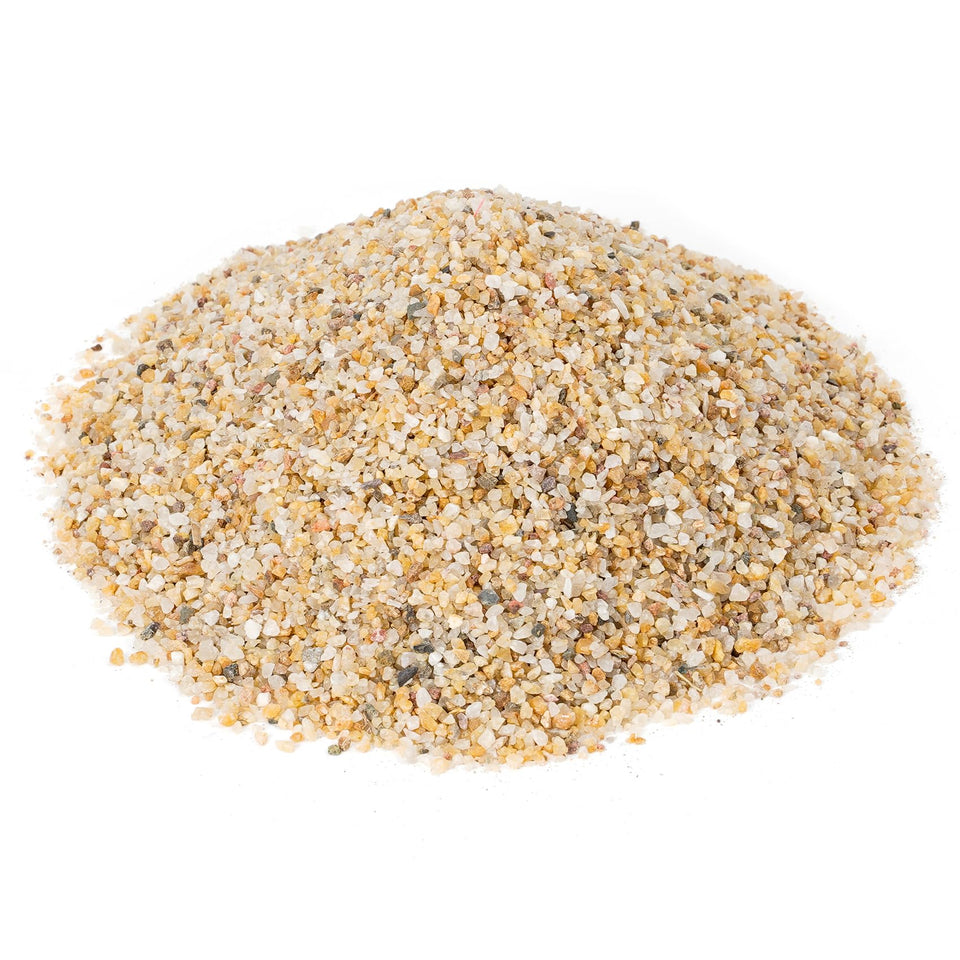 Skyflame 10lb silica sand as a heat-resistant fire pit base layer.