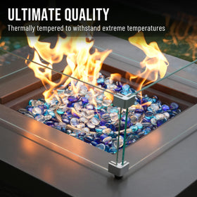 Skyflame mixed colors display enhances contemporary landscaping