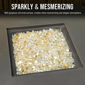 Skyflame glass luster detail captures shimmering texture on the surface.