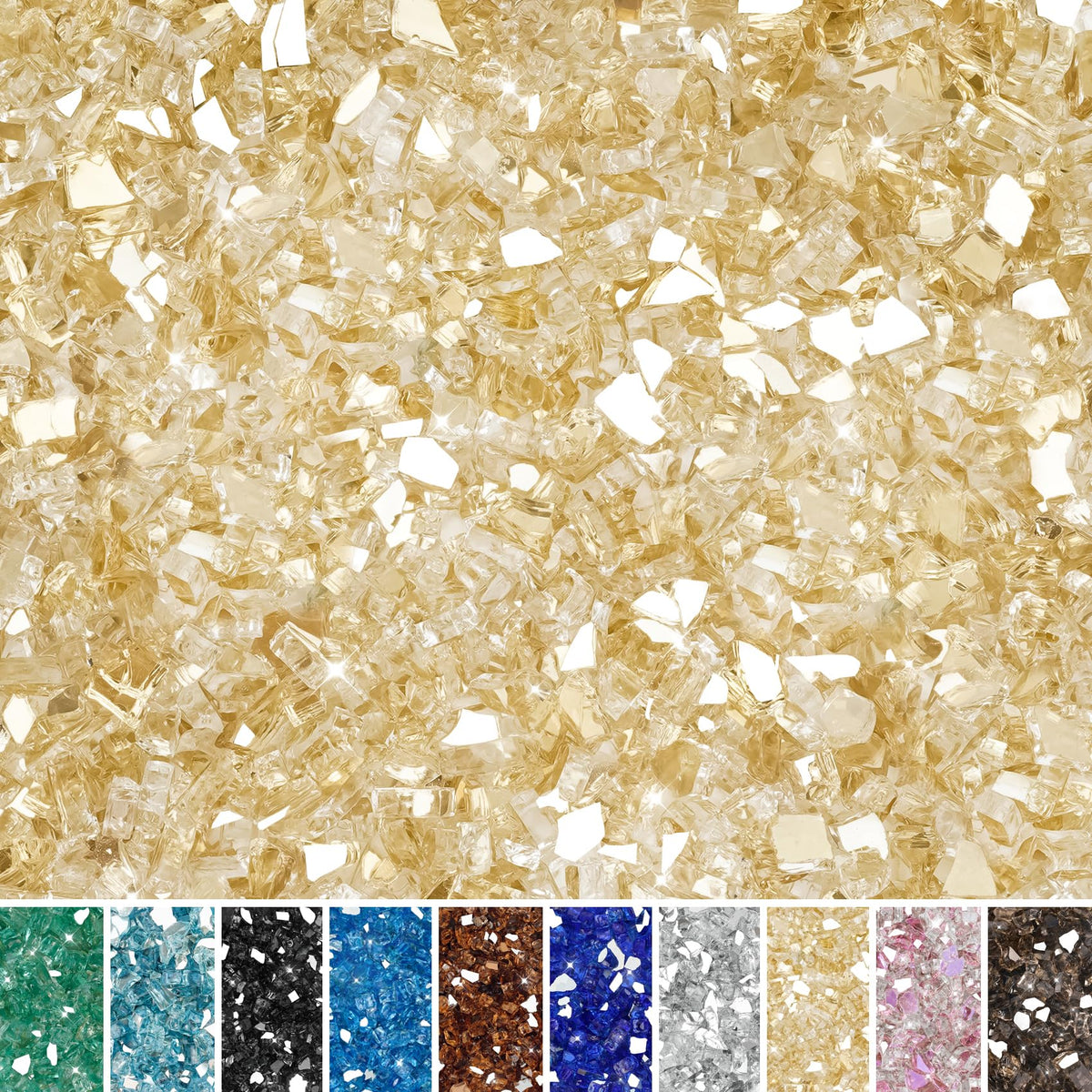 Skyflame high luster fire glass bundle for radiant heat and vivid ambiance.