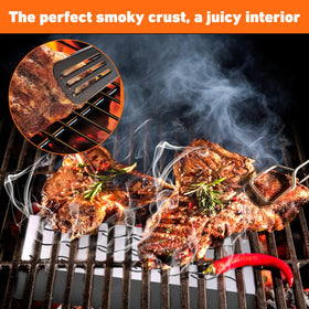 Skyflame stainless steel construction withstands high heat during grilling.