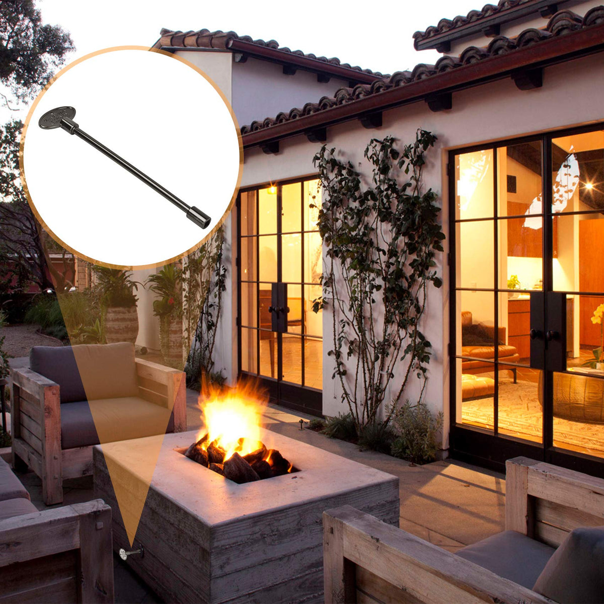 Skyflame tee-handle fireplace valve key