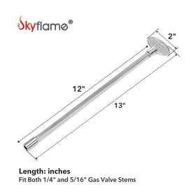 Skyflame valve key fits 1/4-in and 5/16-in stems on ball and globe valves.