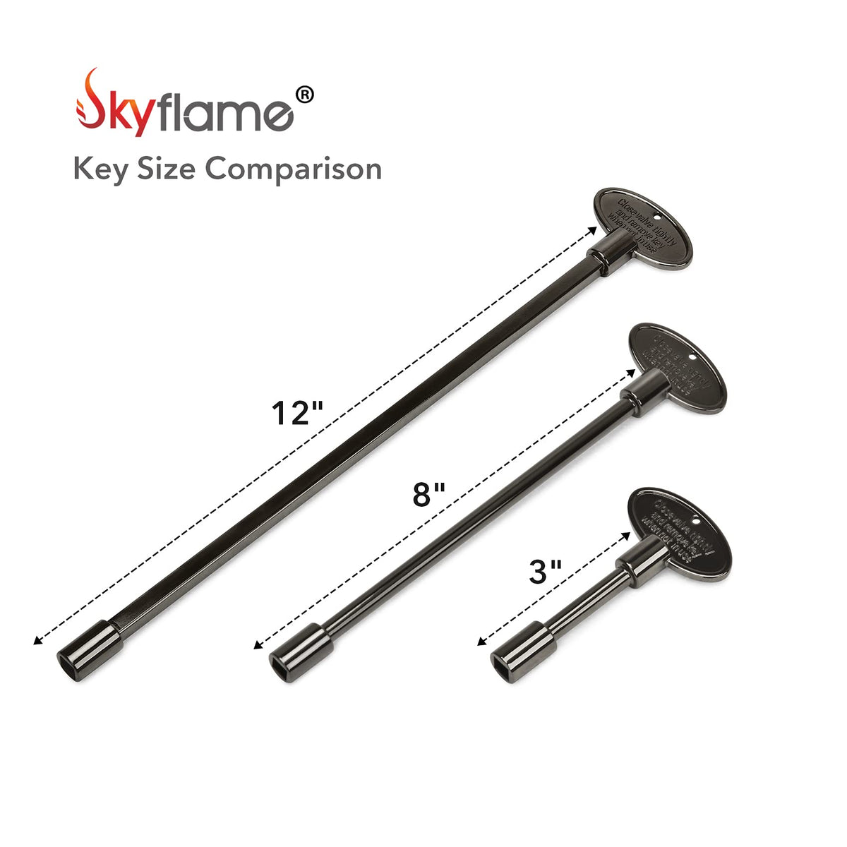 Skyflame valve key for fire pit applications