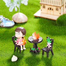 Skylety resin dollhouse table and chairs add realistic charm to small scenes