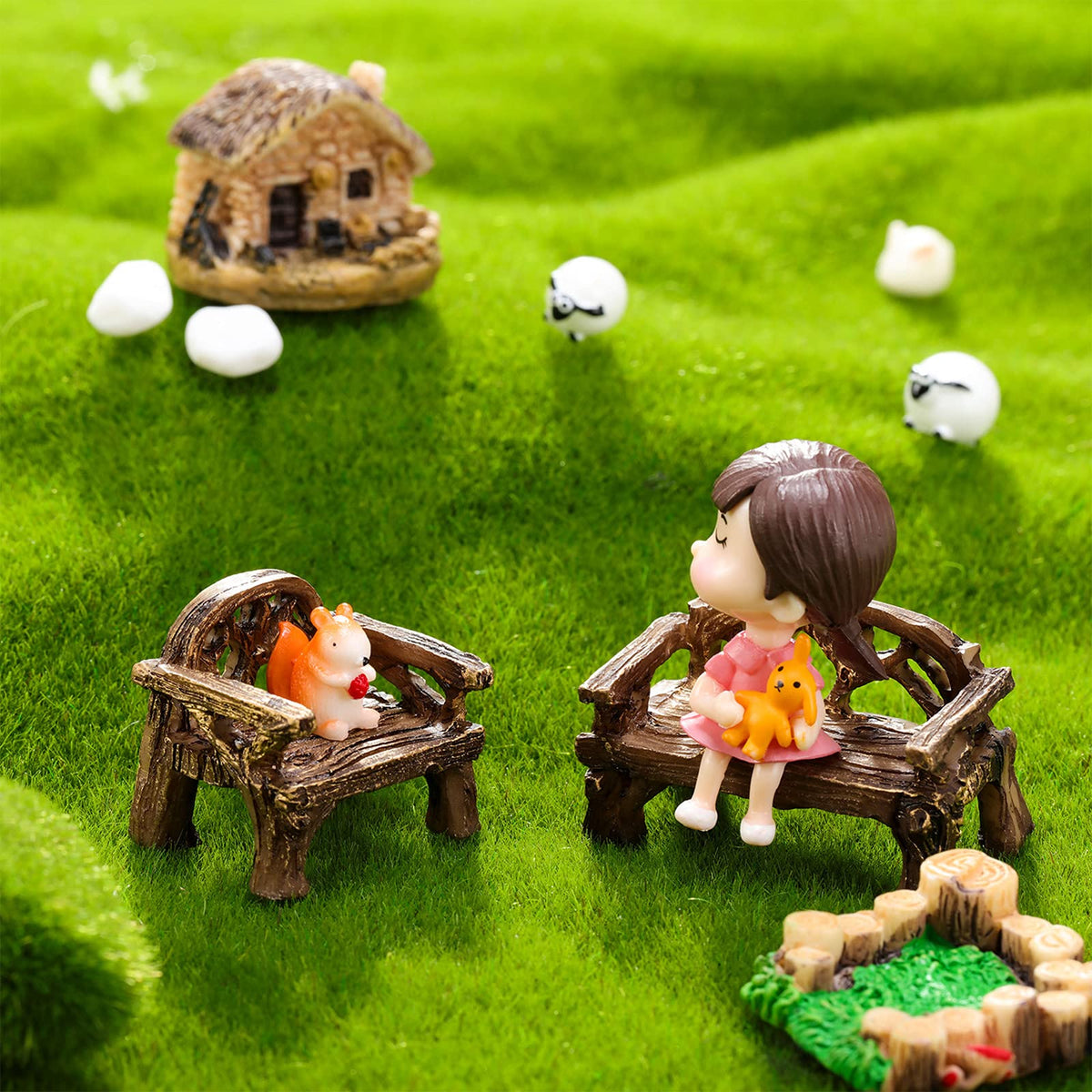 Skylety resin miniatures provide detailed garden ornaments for micro landscapes