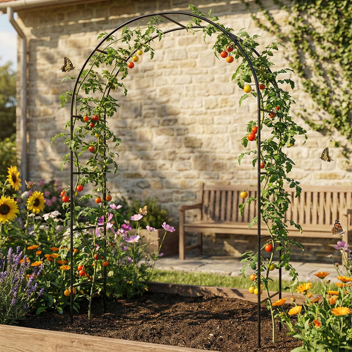 Skypatio garden arch offers simple assembly for quick outdoor setup