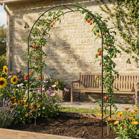 Skypatio garden arch offers simple assembly for quick outdoor setup