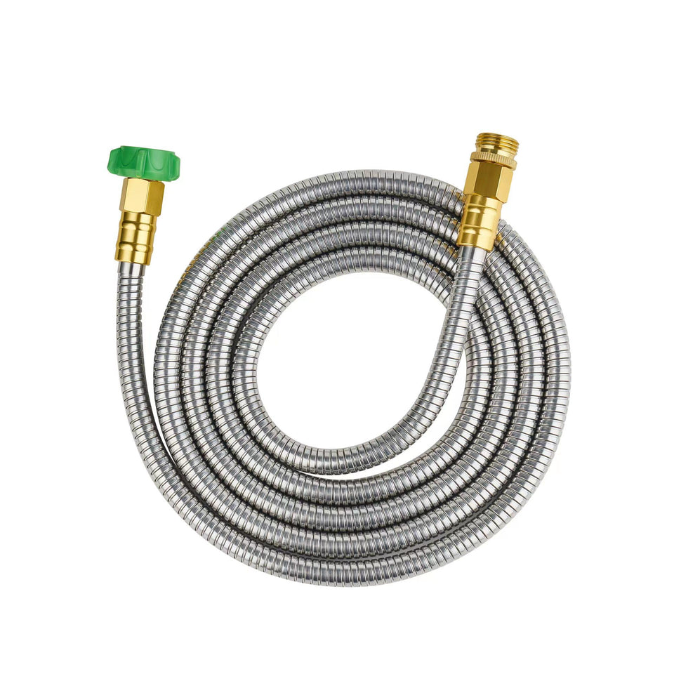 Skyward 10 ft stainless steel hose with connector for rust-resistant reliability