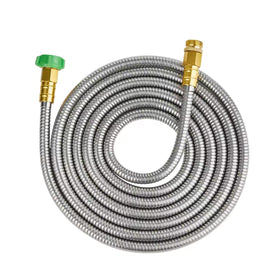 Skyward 304 stainless steel garden hose, 15 ft, for durable outdoor watering.
