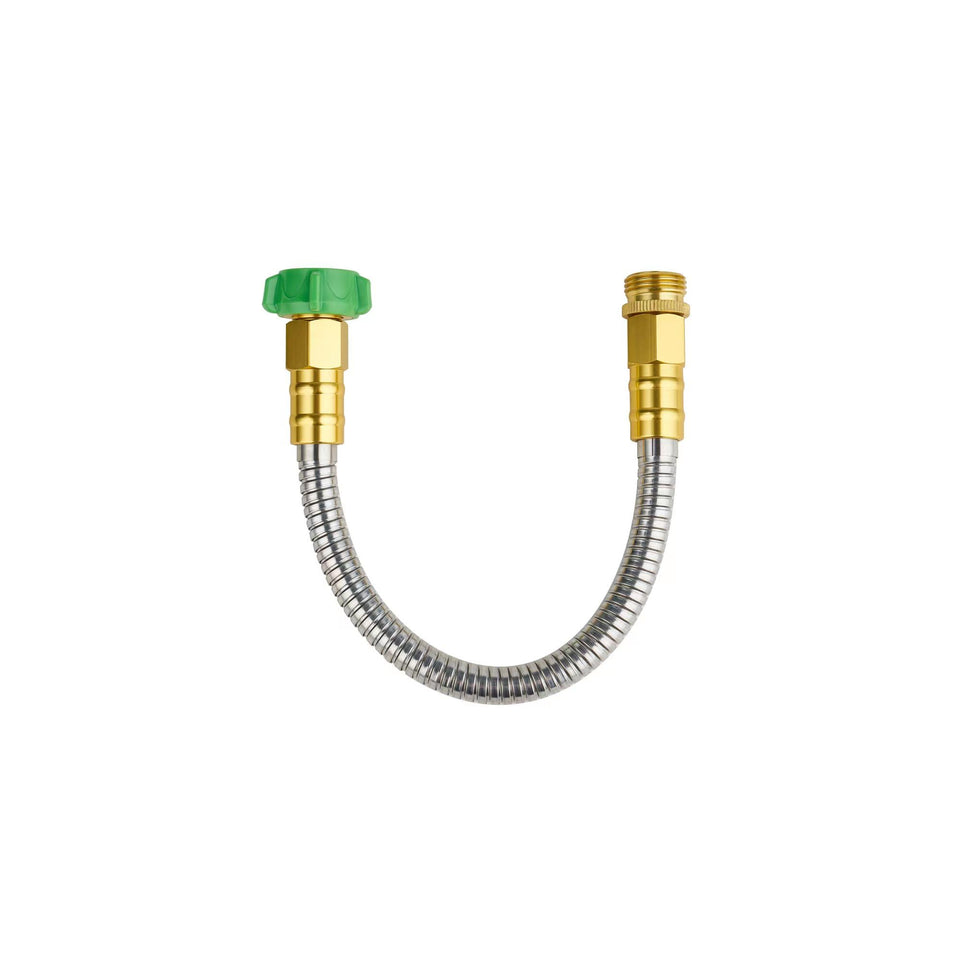 Skyward 304 stainless steel short hose connector for secure, leak-free connections in gardens.