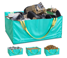 Skywin TidyFriend dumpster bag in heavy-duty use for yard cleanup and debris.