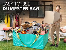 Skywin TidyFriend yard-waste bag handles bulky grass and branch loads.