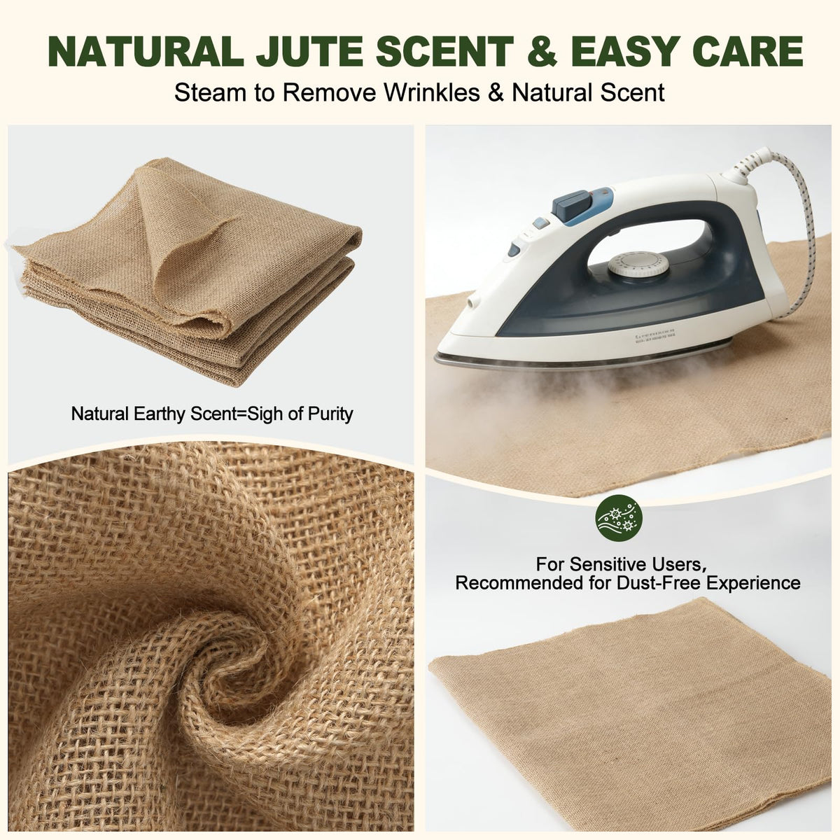 SKYZUOAN burlap fabric bundled, easy to cut, shape, and store