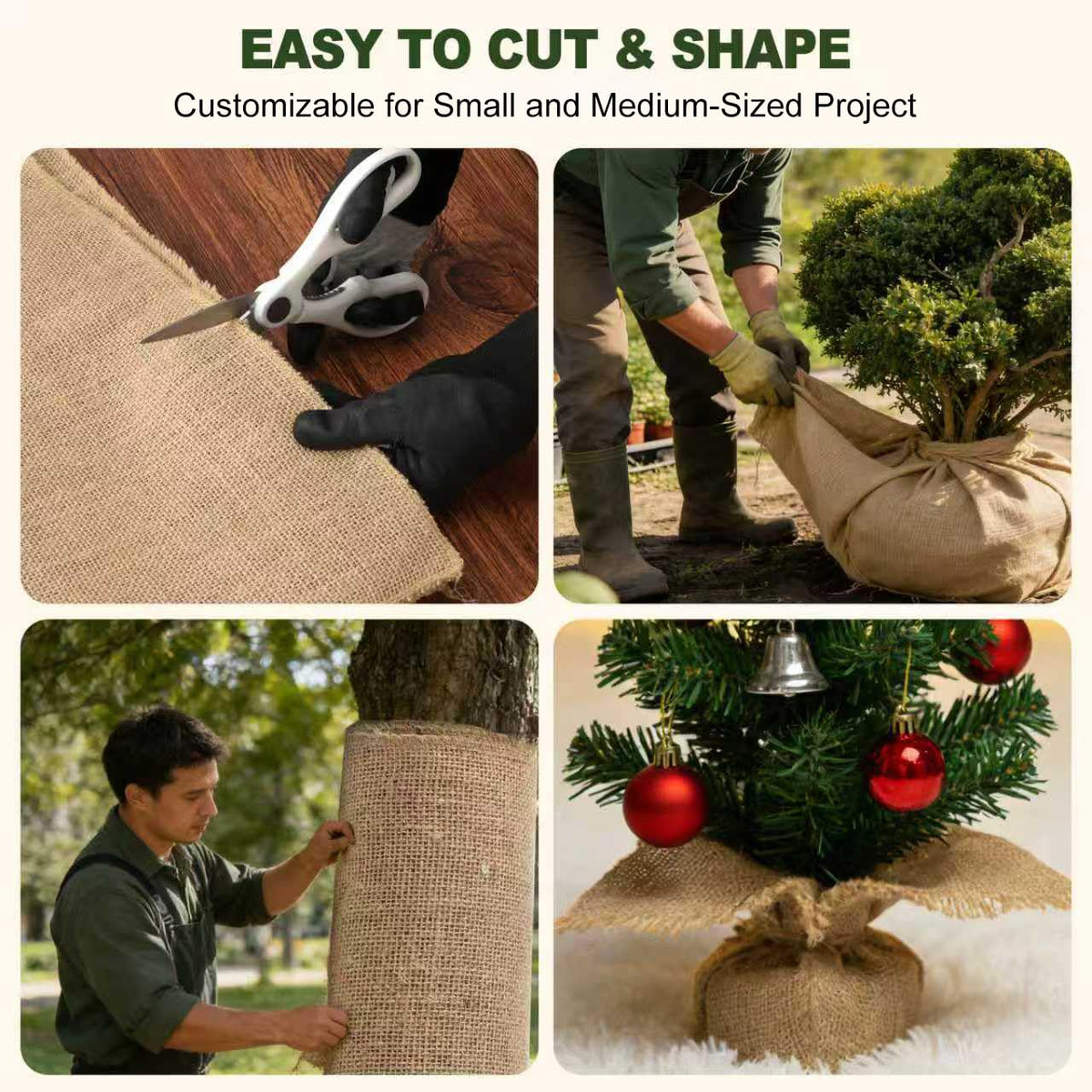 SKYZUOAN burlap fabric supports outdoor gardening with natural shade